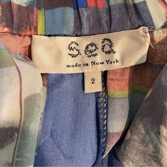 Sea New York Silk Print Cropped Summer Pants Size 2 - Picture 3 of 8